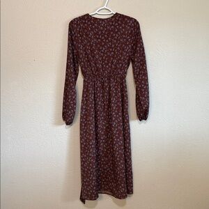 Floral Long Sleeve Midi Dress